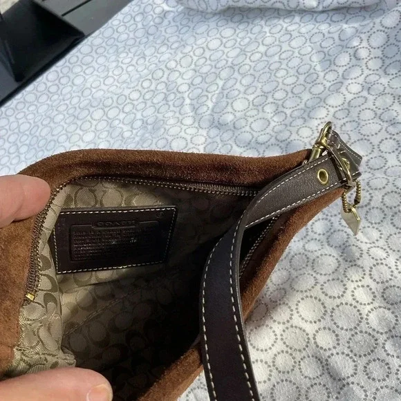 Vintage COACH Suede Hand Shoulder Bag MINTY! See Pics Ask Questions :)